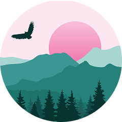 "Over Mountains"-Sticker