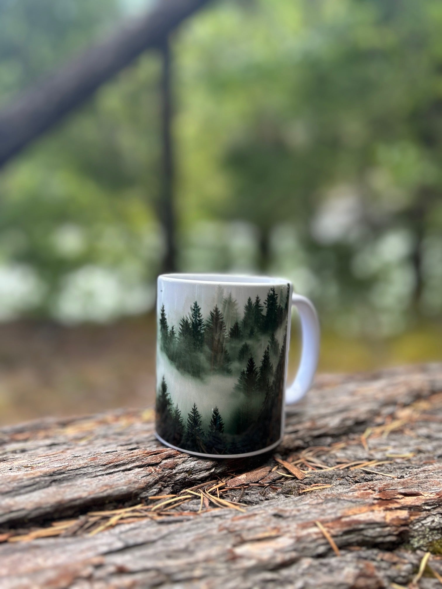 Ceramic Coffee Mug 11 oz - “Misty Forest”