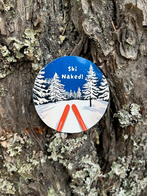 "Ski Naked"-Sticker