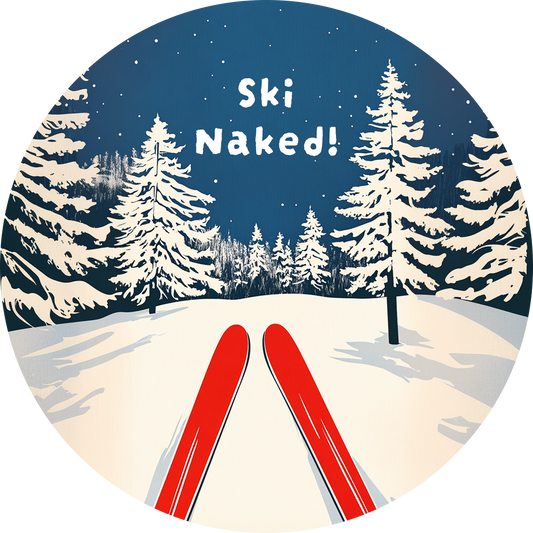 "Ski Naked"-Sticker